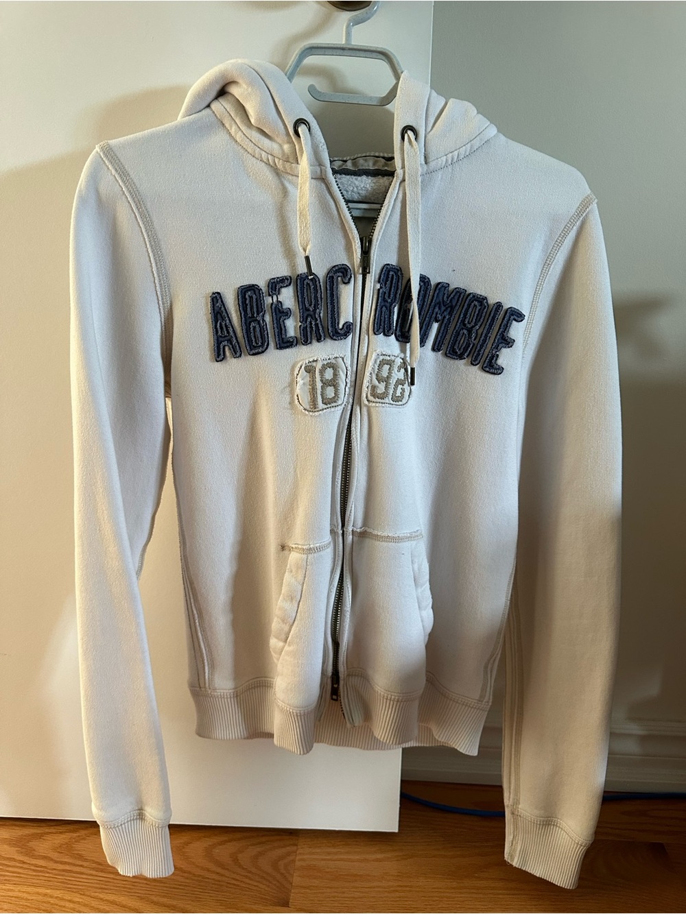 Abercrombie Off-White Zip-Up Hoodie